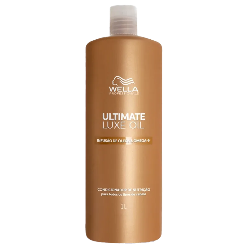 Wella Professionals Ultimate Luxe Oil Salon Full Shampoo 1L + Condicionador 1L + Máscara 500ml + Oleo 100ml