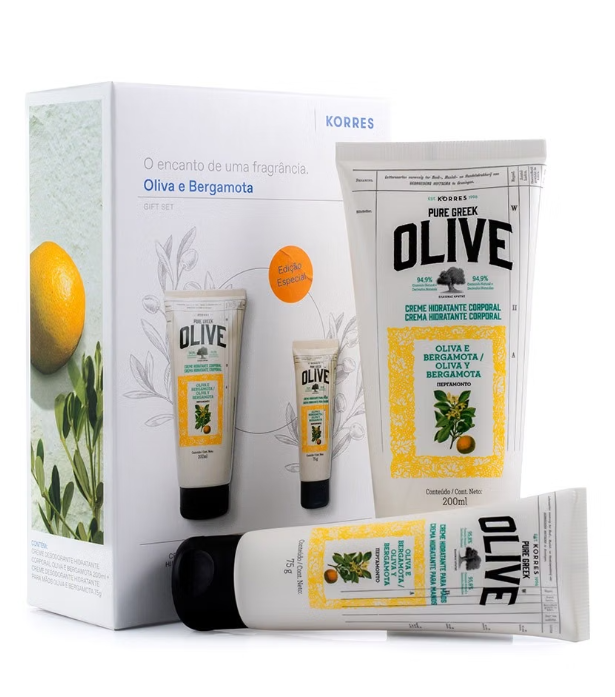 Korres Kit Greek Olive Hidratratante Corporal 200ml + Hidratante Mãos 75ml