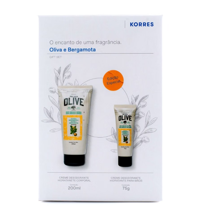 Korres Kit Greek Olive Hidratratante Corporal 200ml + Hidratante Mãos 75ml