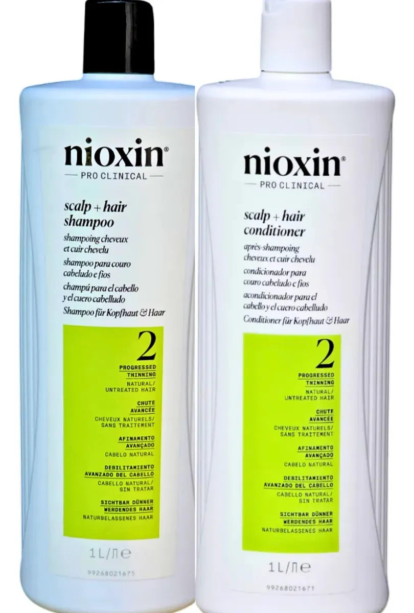 Nioxin Hair System 2 Cleanser - Kit Sh 1000ml + Cond 1000ml