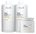 Keune Vital Nutrition Salon Trio Shampoo 1L + Condicionador 1L + Máscara 500ml
