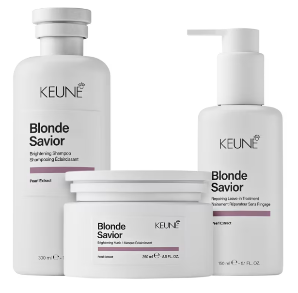 Keune Blonde Savior Kit Shampoo 300ml + Máscara 200ml + Leave In 150ml