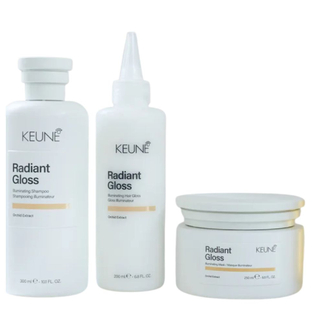 Keune Radiant Gloss Tratamento Profundo Shampoo 300ml + Condicionador 250ml + Máscara 250ml