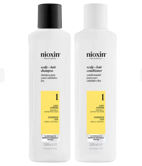 Nioxin System 1 Kit Shampoo 300ml + Condicionador 300ml