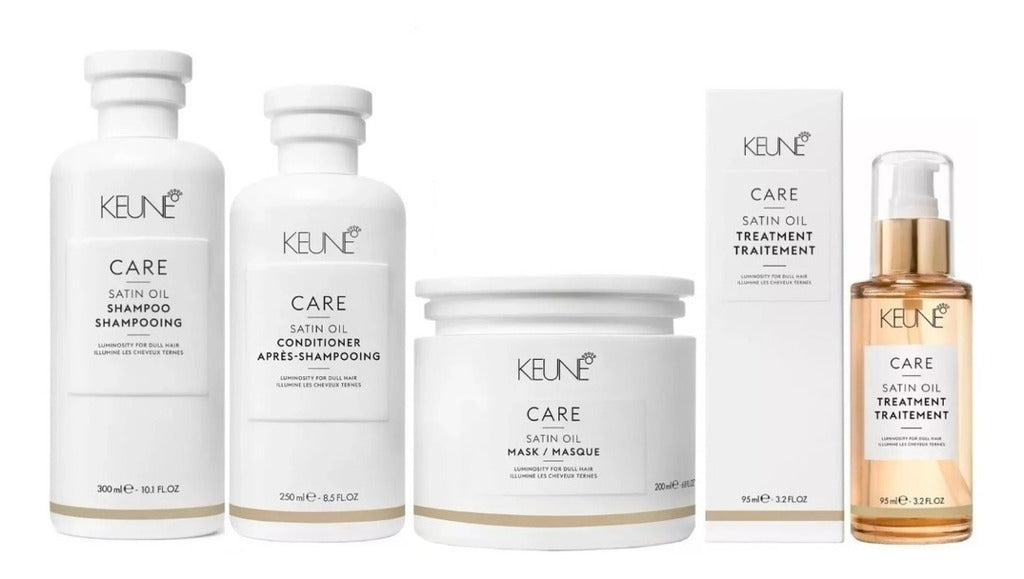 Keune Radiant Gloss Full Shampoo 300ml + Condicionador 200ml + Máscara 250ml + Óleo 100ml