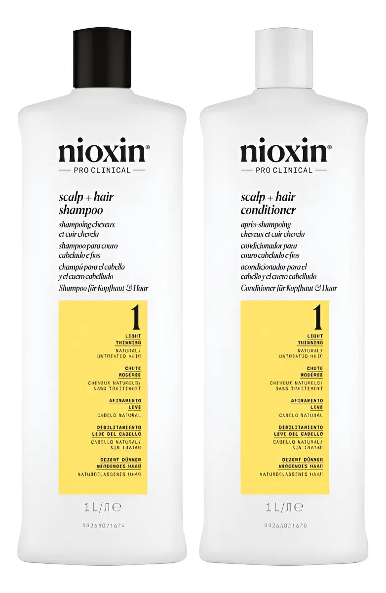 Nioxin Hair System 1 Cleanser - Kit Sh 1000ml + Cond 1000ml