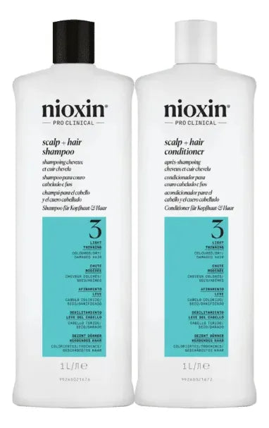 Nioxin Hair System 3- Kit Shampoo 1000ml + Cond 1000ml