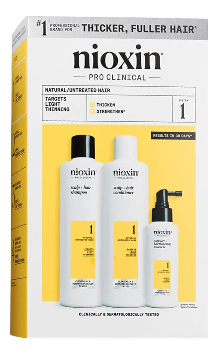 KIT NIOXIN SISTEMA 1 (CONDICIONADOR e SHAMPOO 150ml, LEAVE-IN 50ml)