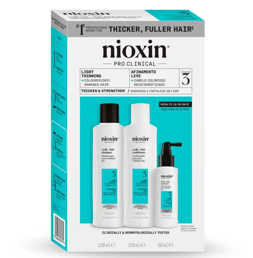 KIT NIOXIN SISTEMA 3 (CONDICIONADOR e SHAMPOO 150ml, LEAVE-IN 50ml)